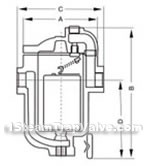 Bell-shaped float-type,bimetalic heating-static-force steam trap valve constructral diagram(pic1)